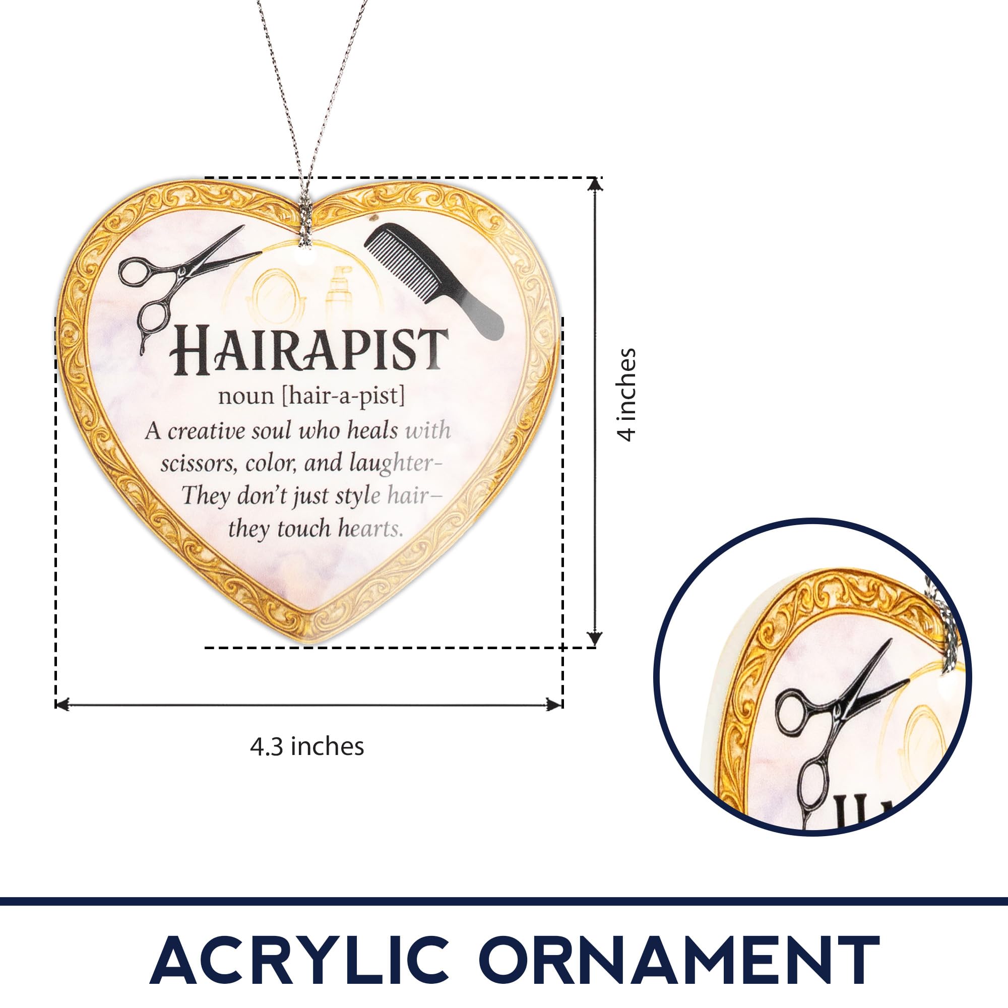 Cosmetology student ornament packaging with story card
