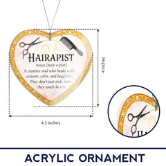 Cosmetology student ornament packaging with story card