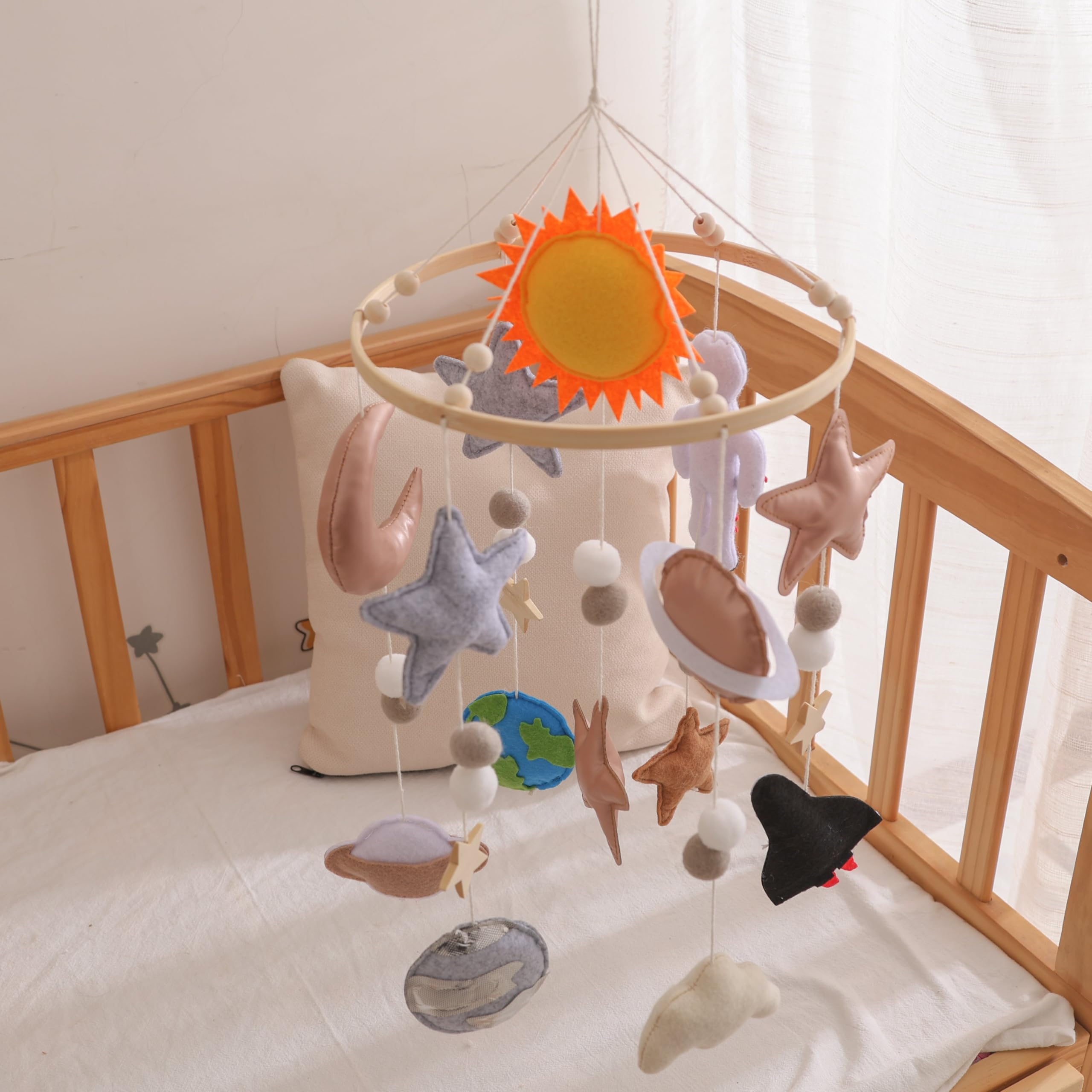 Space themed nursery shapes for visual tracking