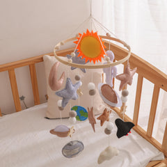 Space themed nursery shapes for visual tracking