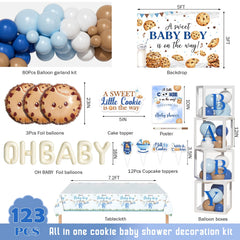 Blue white brown 80 piece balloon garland arch kit