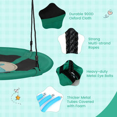 Adjustable ropes on Costzon saucer swing 46.5 to 68 inches