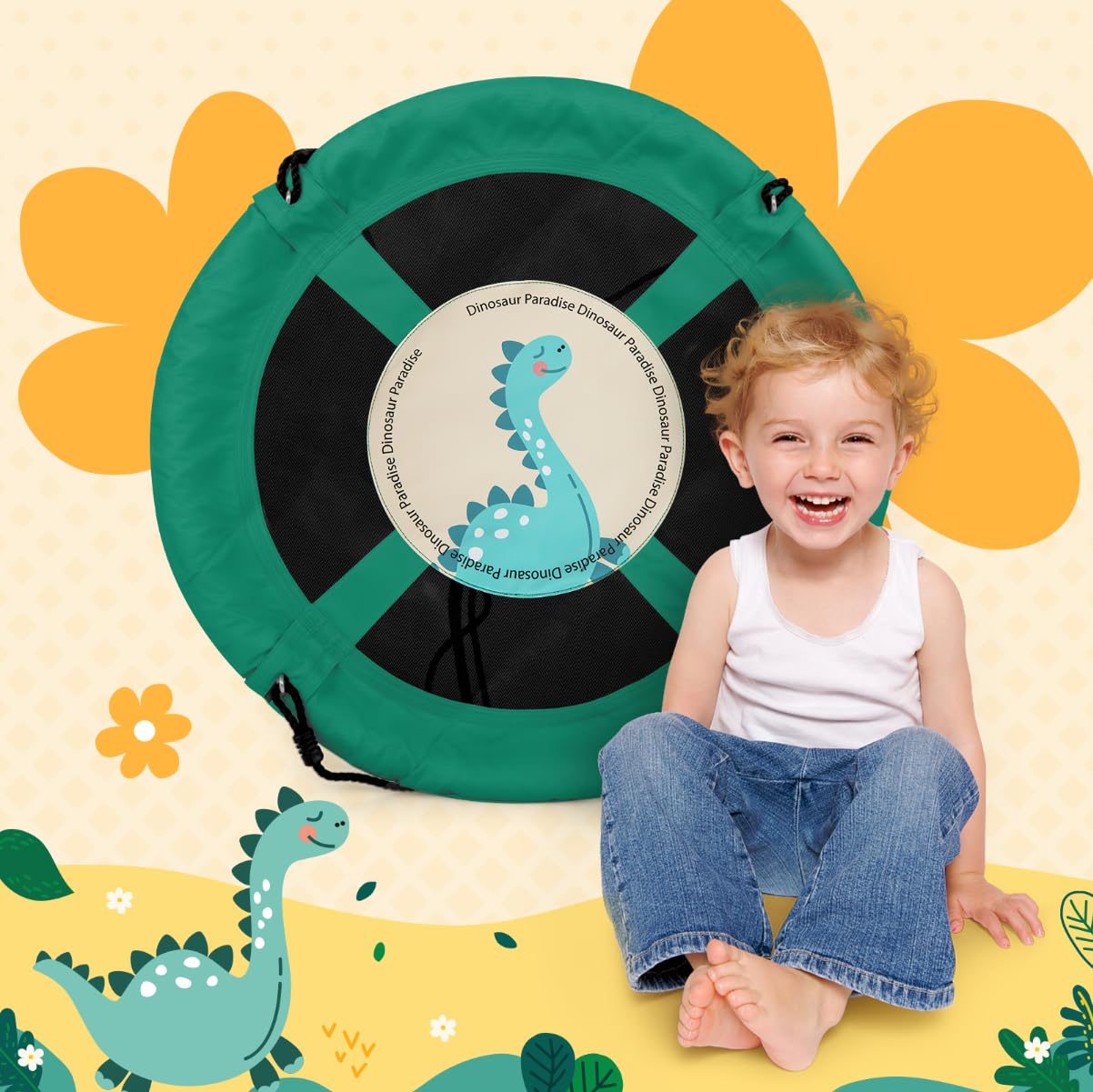 Costzon saucer swing with 2 carabiners for hanging