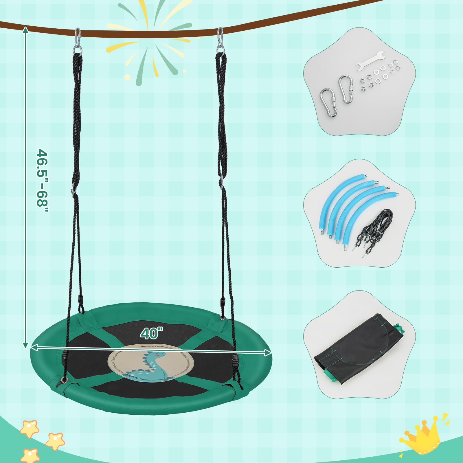 40 inch diameter round swing seat