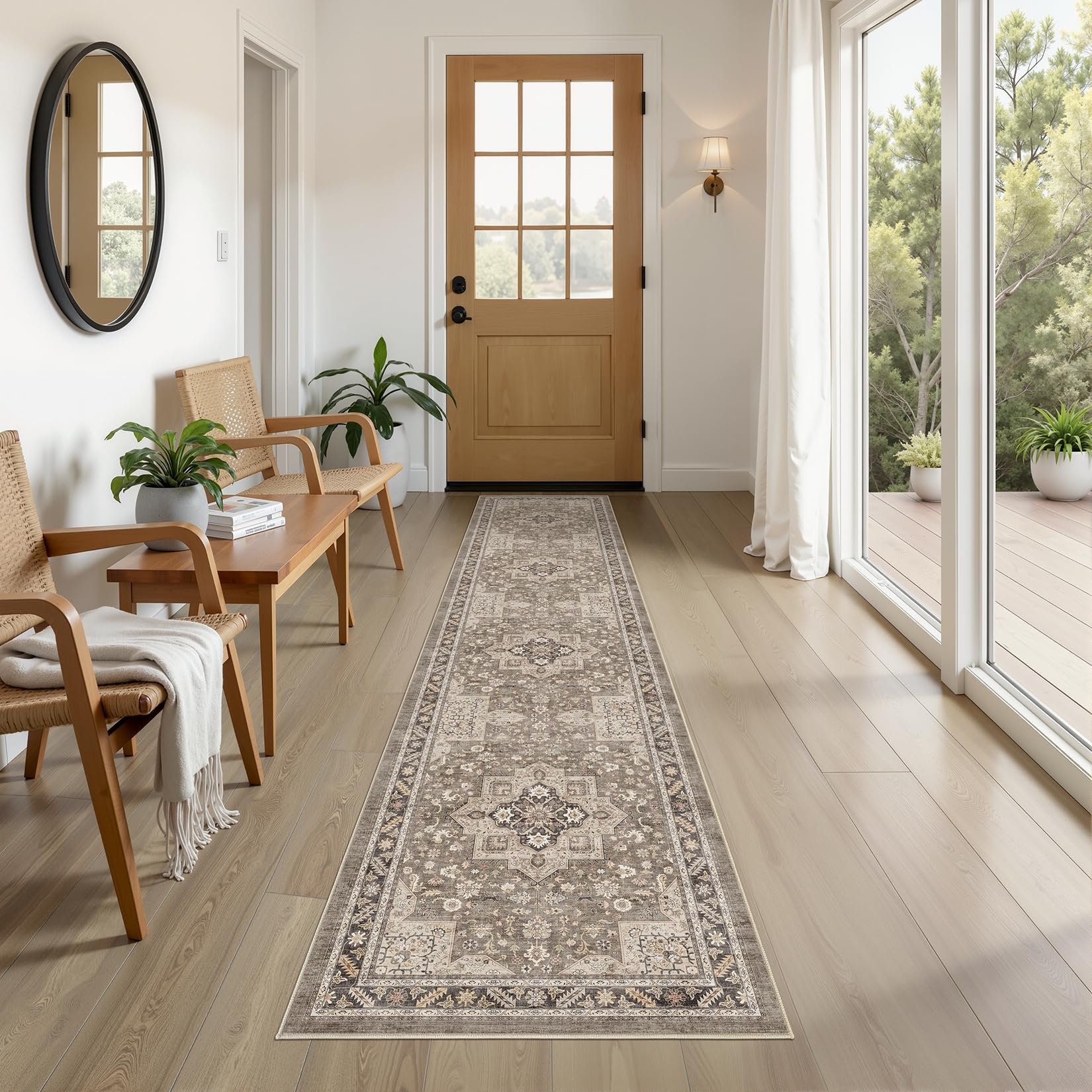 cotiled 2x8 hallway runner rug brown non-slip