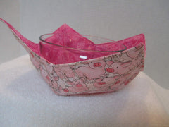 Bowl cozy shown in kitchen ready for reheating