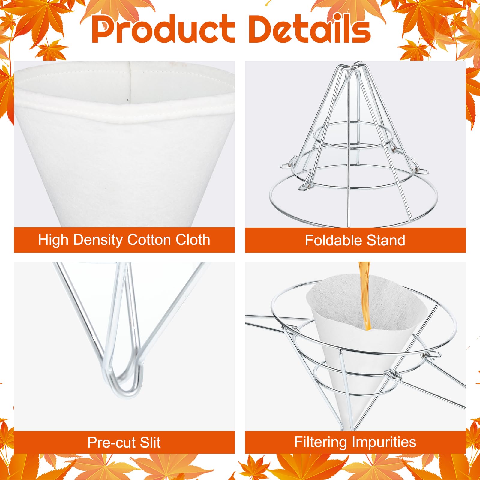Cotton cloth filter element for maple syrup filtration