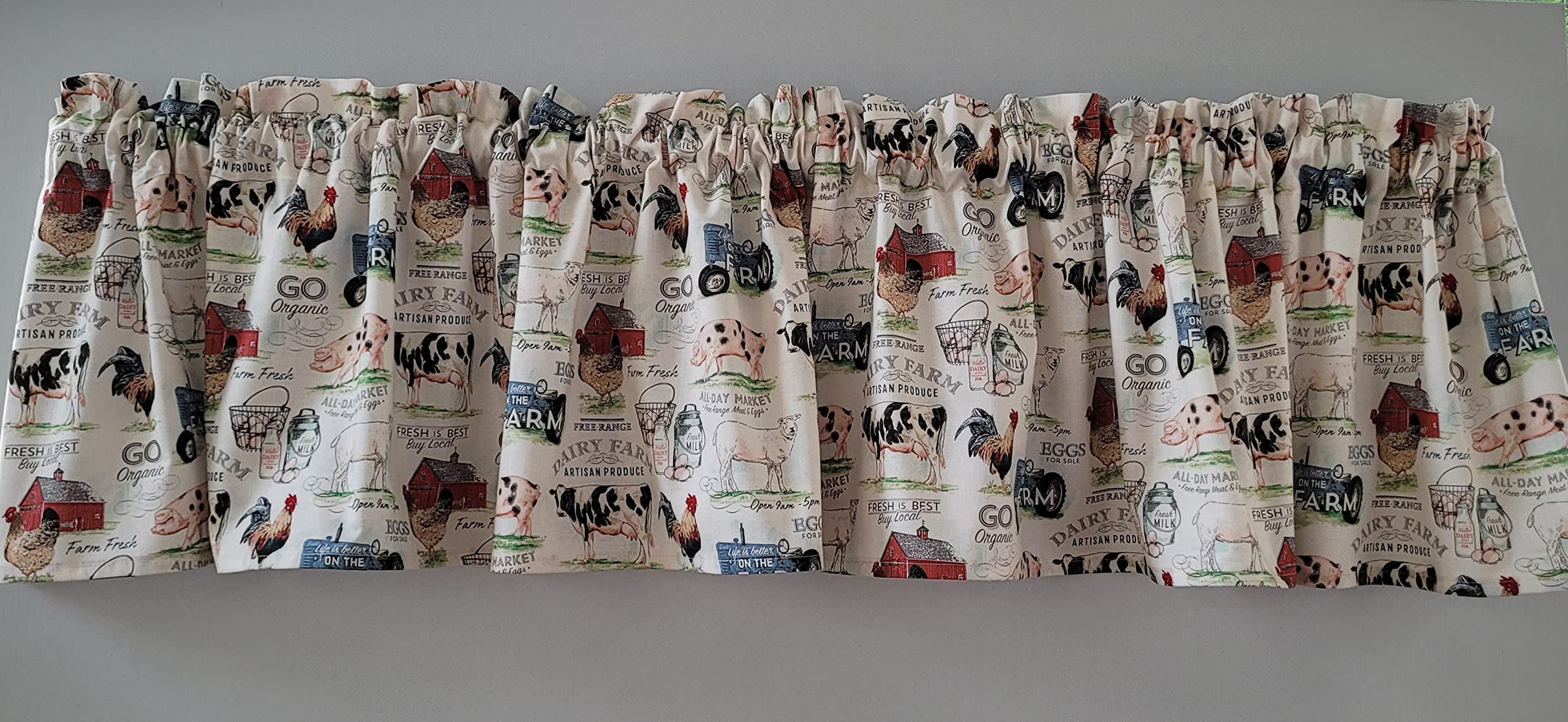 100% cotton Dairy Farm Themed valance