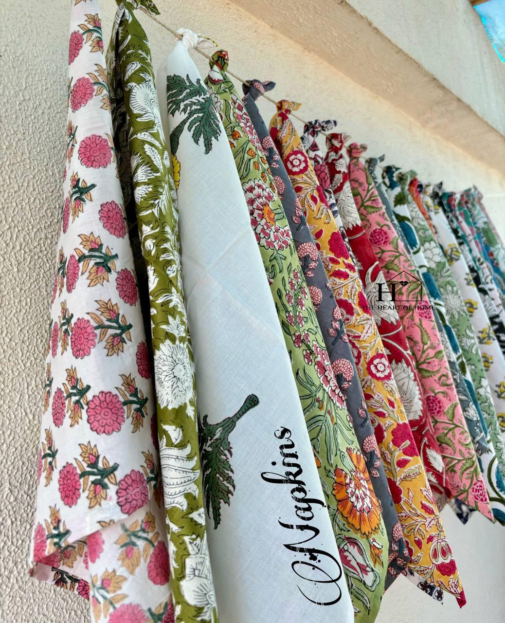 Napkins for weddings and home events with botanical design