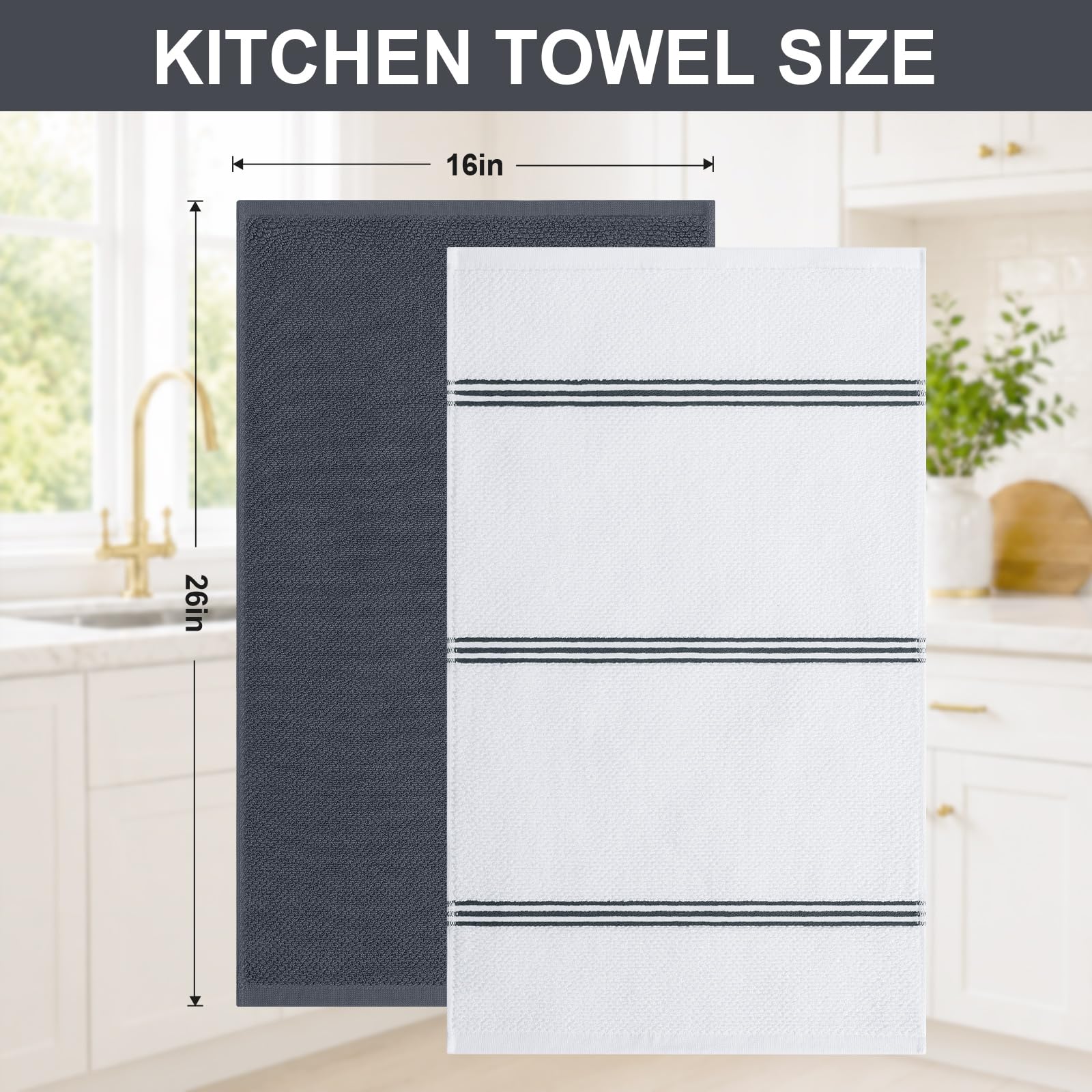 Cotton towels 16x26 inches soft terry weave