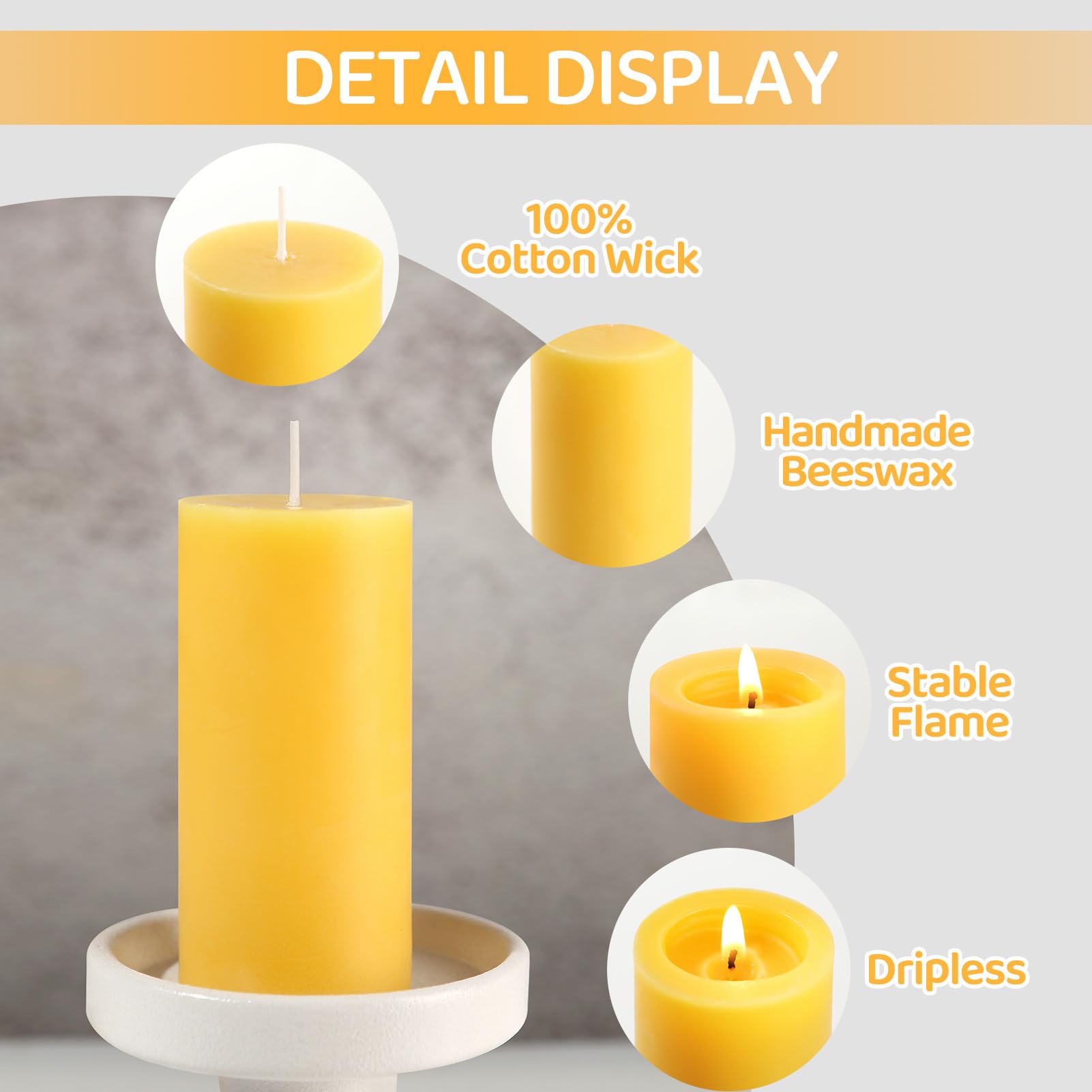 gift-boxed beeswax pillar candles