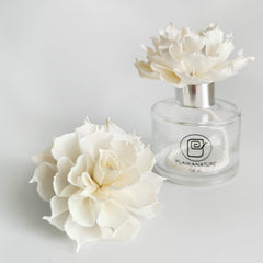 Flower diameter 3 inches and cotton wick 5 inches in diffuser