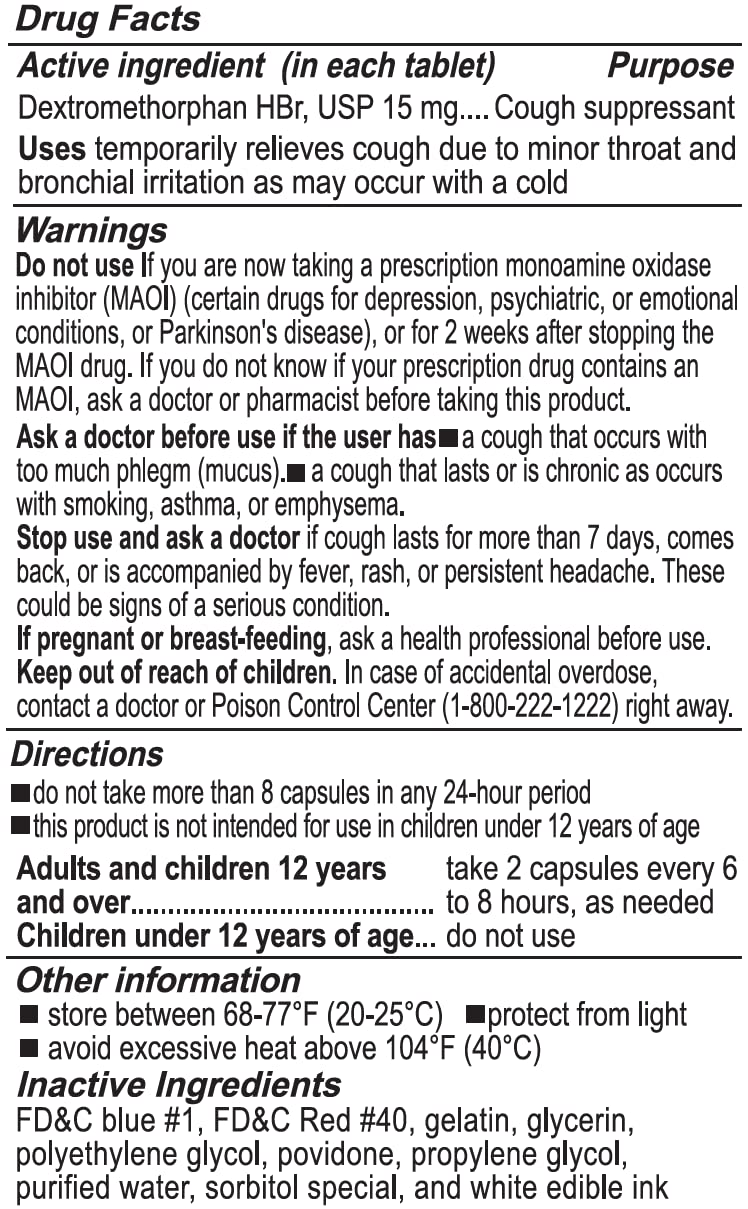 RXZELL 15 mg dextromethorphan HBr active ingredient