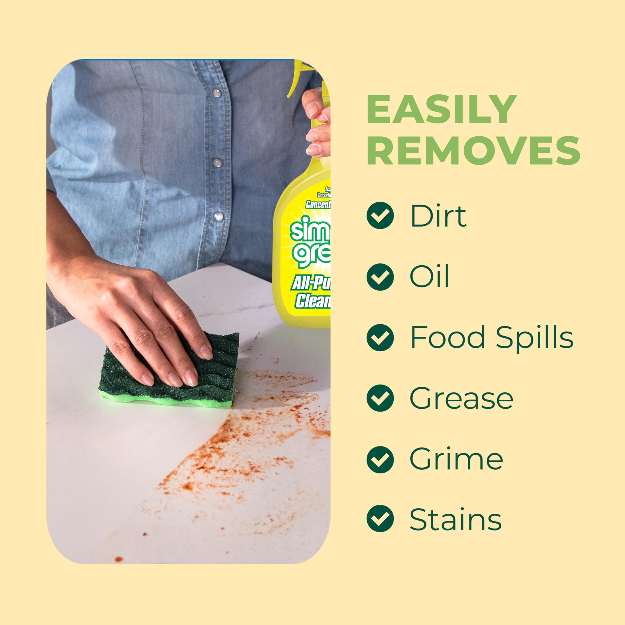 Counter carpet floors cleaning with all-purpose cleaner