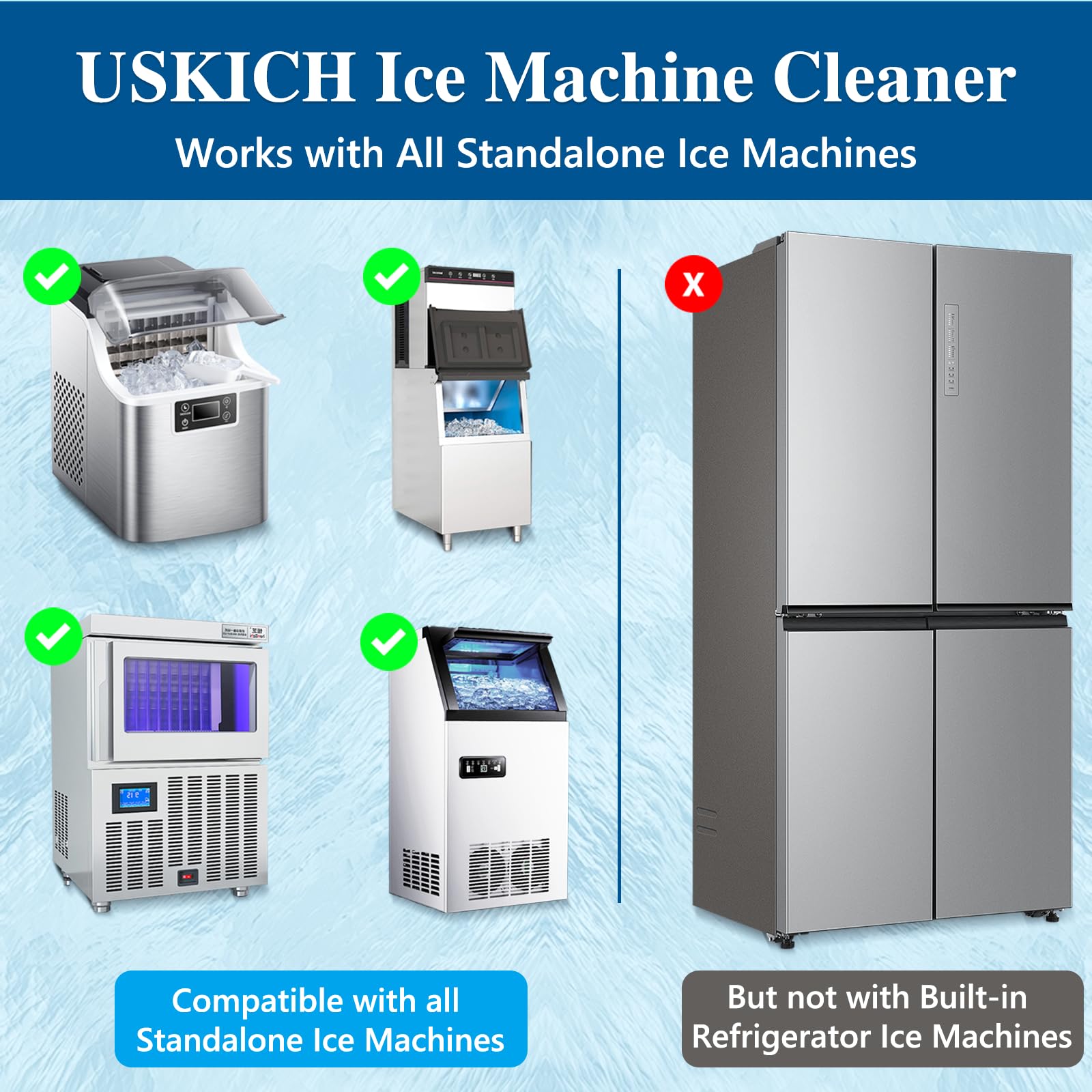 Countertop portable ice maker cleaner and descaler