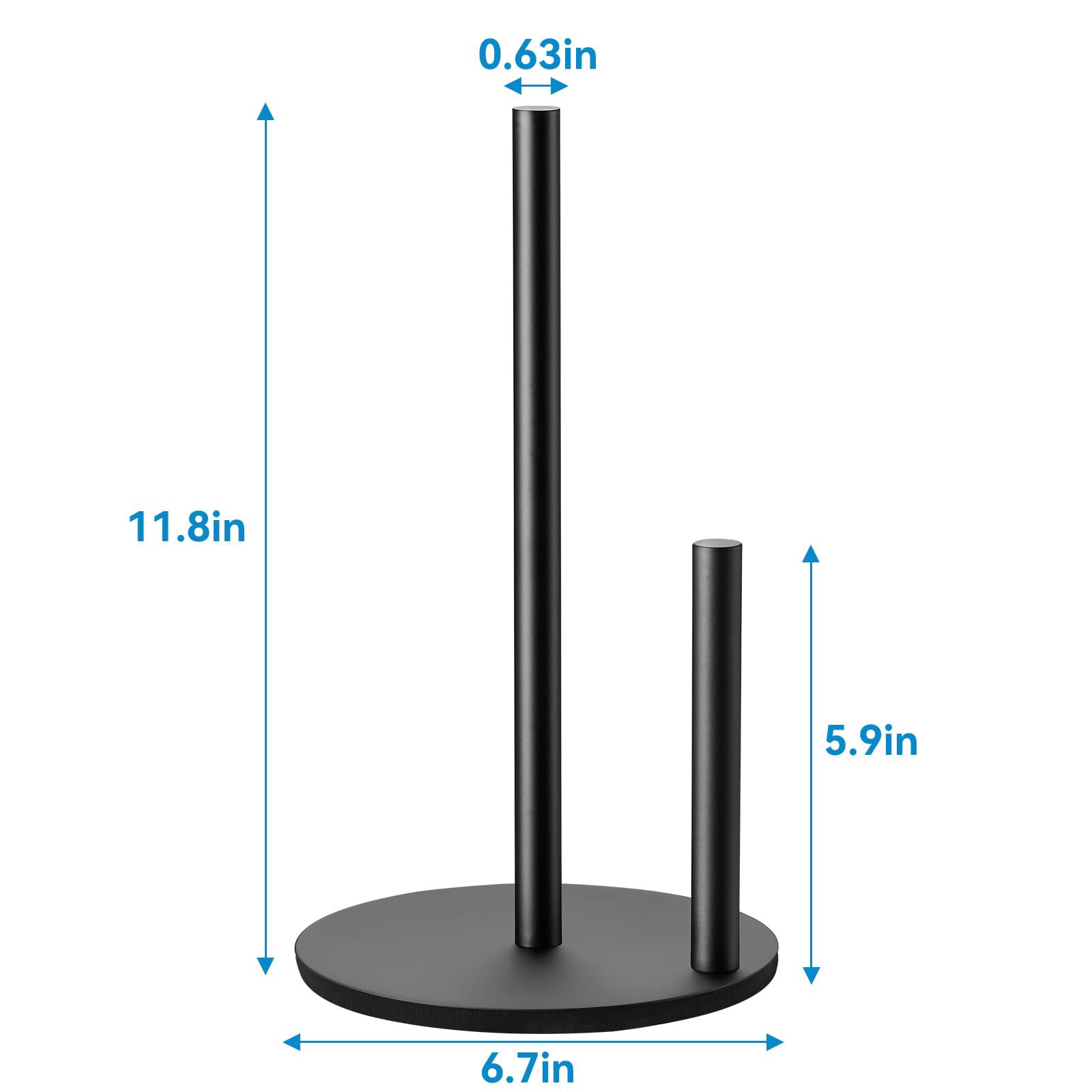 Countertop paper holder featuring weighted base and anti-slip pads