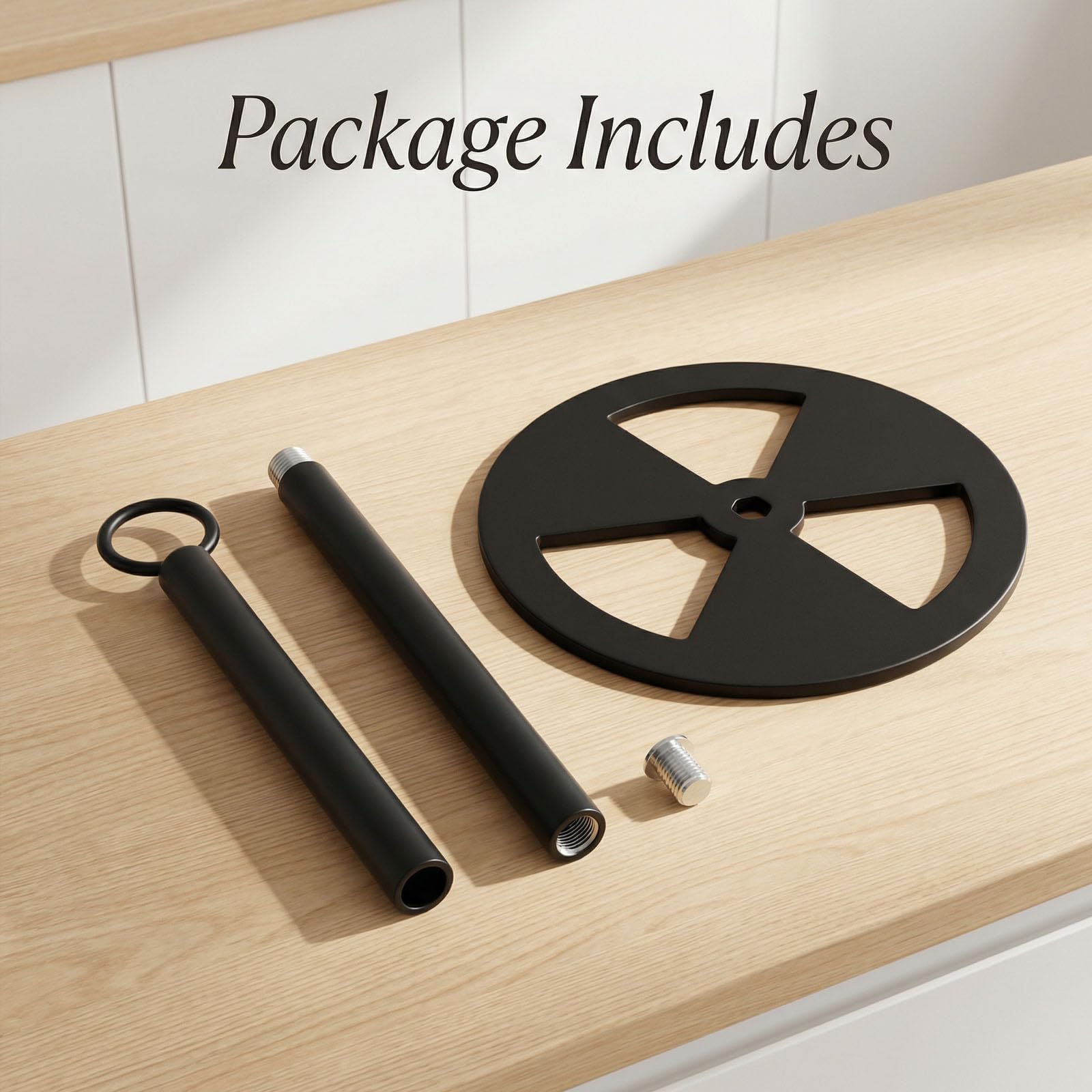 Paper towel holder on countertop in black color