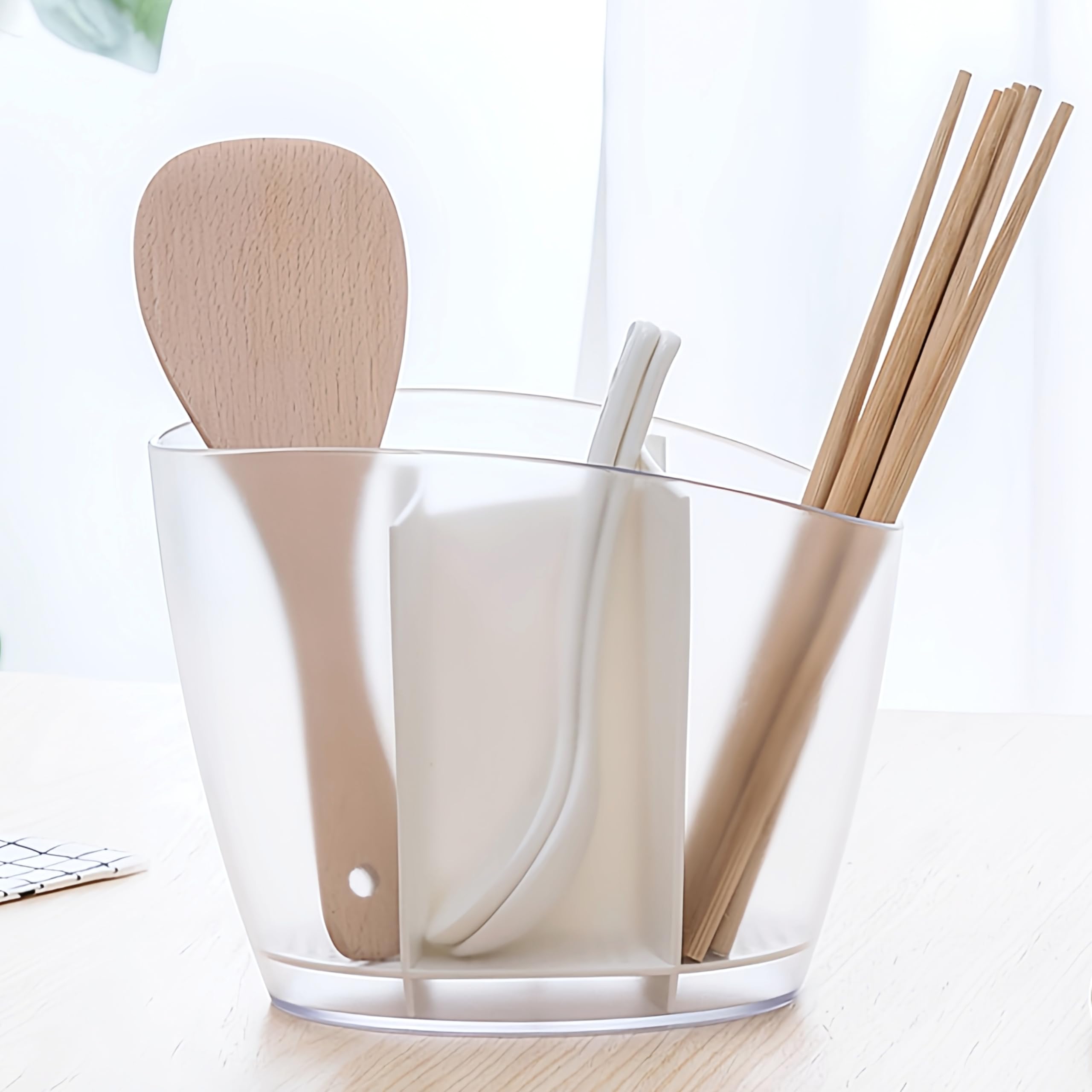 Countertop utensil caddy for spoons forks spatulas knives