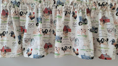 Country Farmhouse curtain featuring farm animals for kitchen