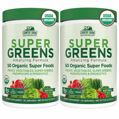 Country Farms Super Greens Natural Flavor 2 Pack bottle label