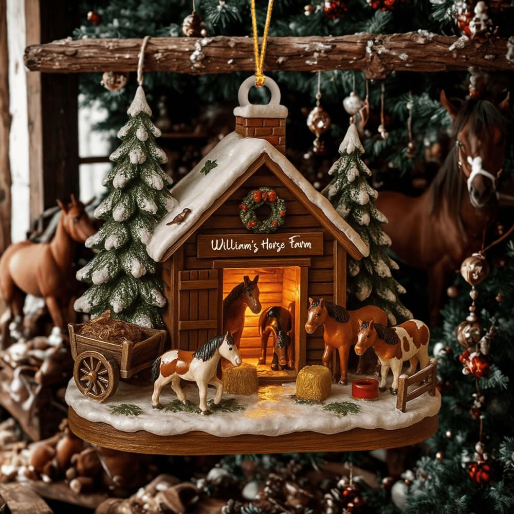 Country life horse farm ornament for farmhouse decor
