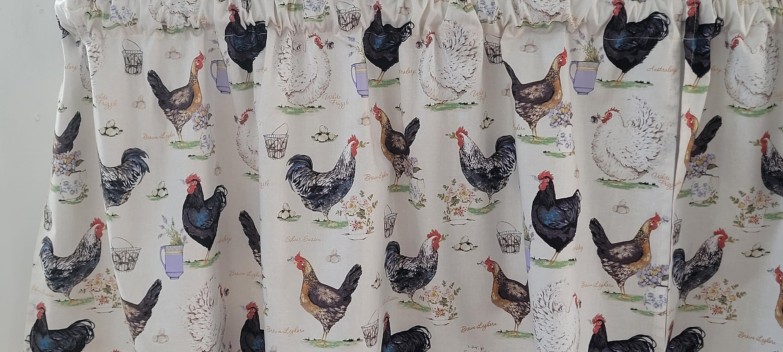 Country Style Curtain featuring a Rooster Valance