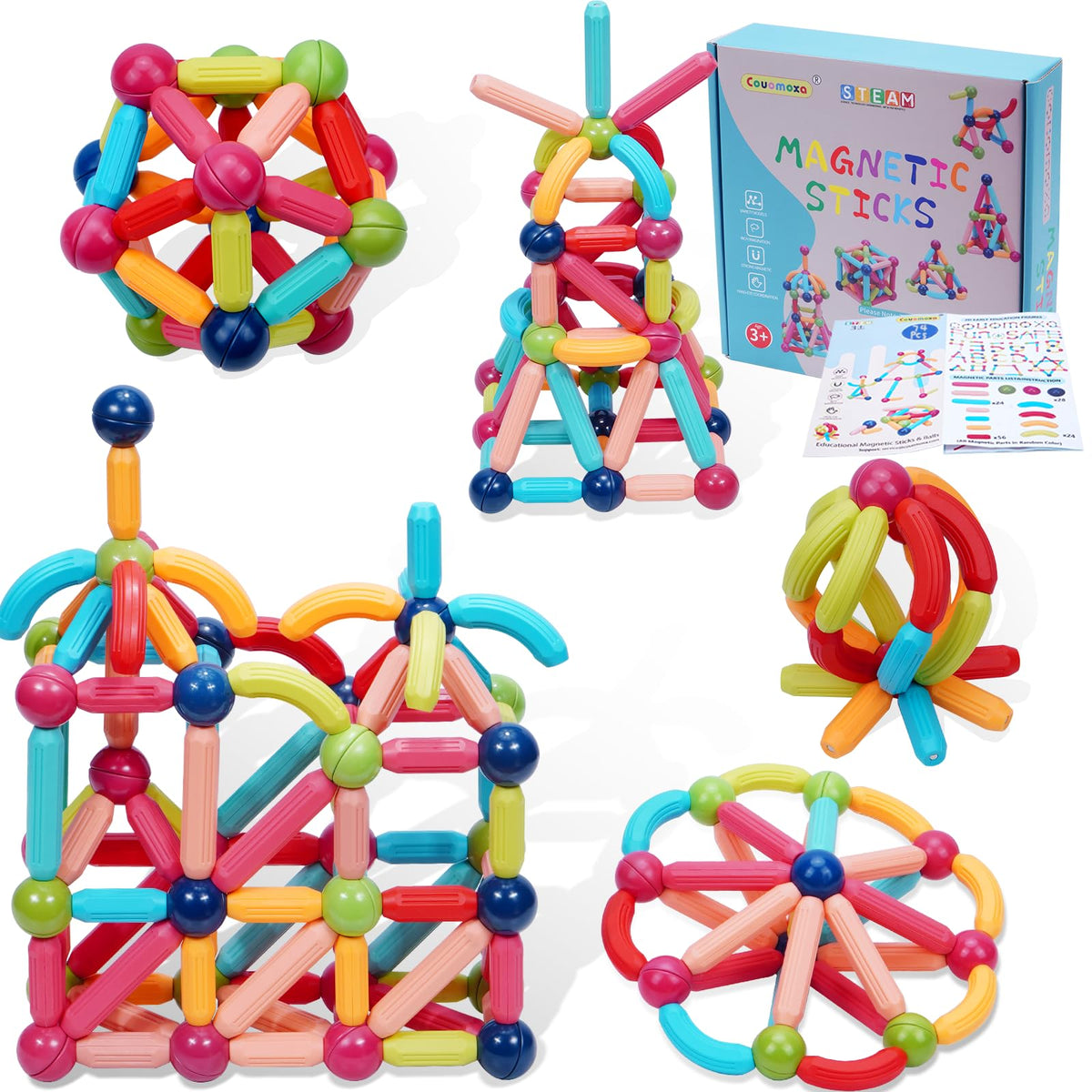 COUOMOXA magnetic building blocks 74pcs starter set packaging
