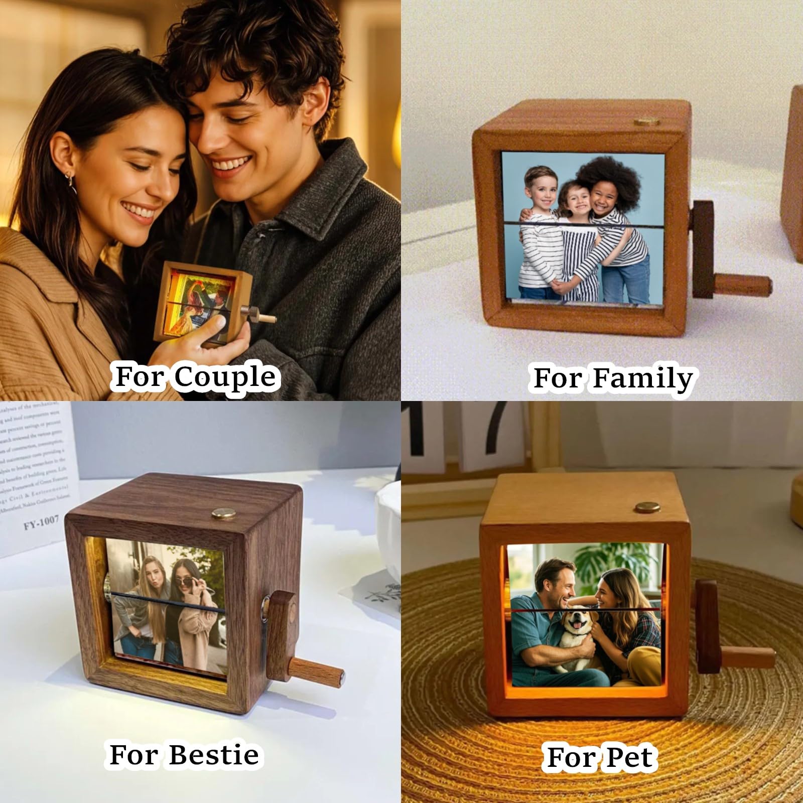 Holds eight or sixteen photos in the cube memory book