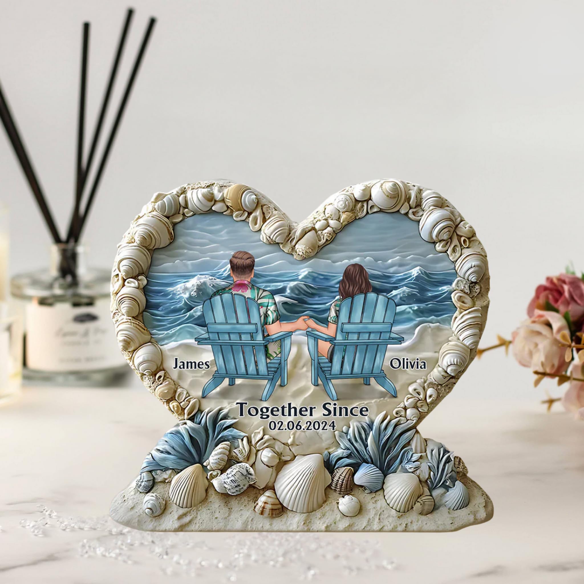Couple gift plaque for anniversary or Valentine's Day