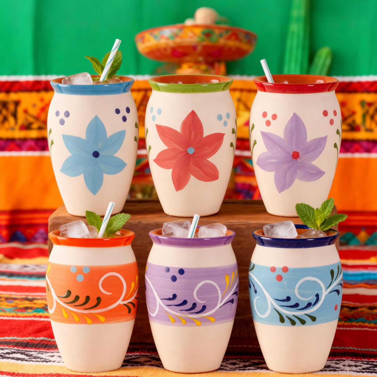 Covzoe mojito cups 12oz colorful set