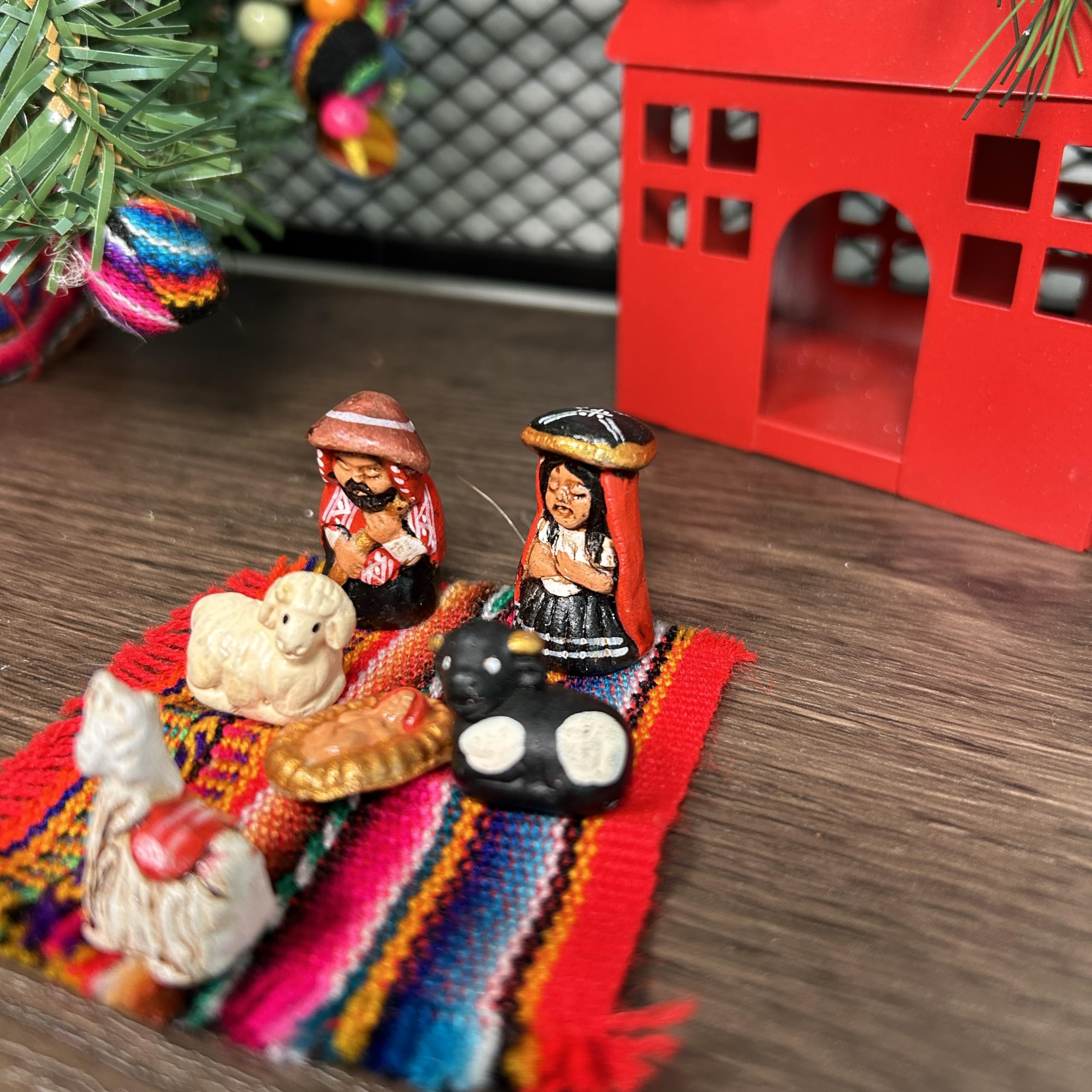 Andean handmade nativity Peru figurine set