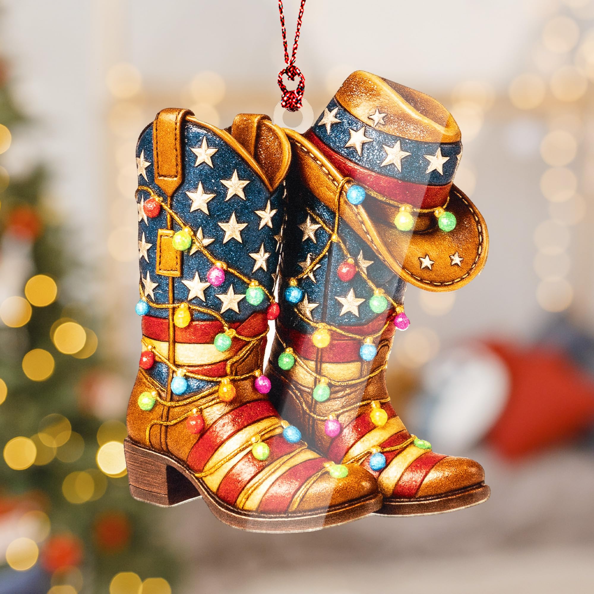 Cowboy Boots and Hat Ornament white elephant gifts packaging image 5