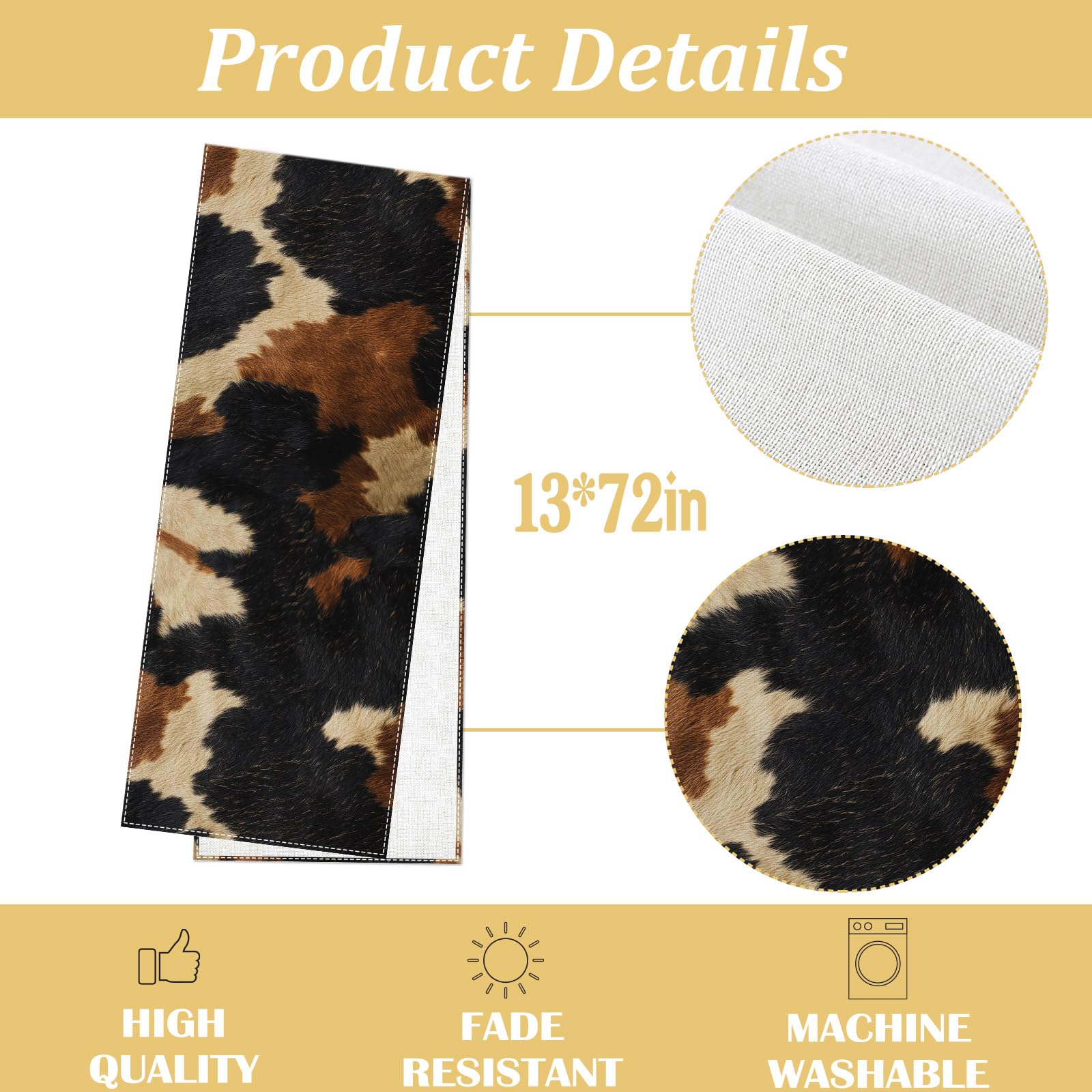 Polyester linen-like table runner sturdy reusable