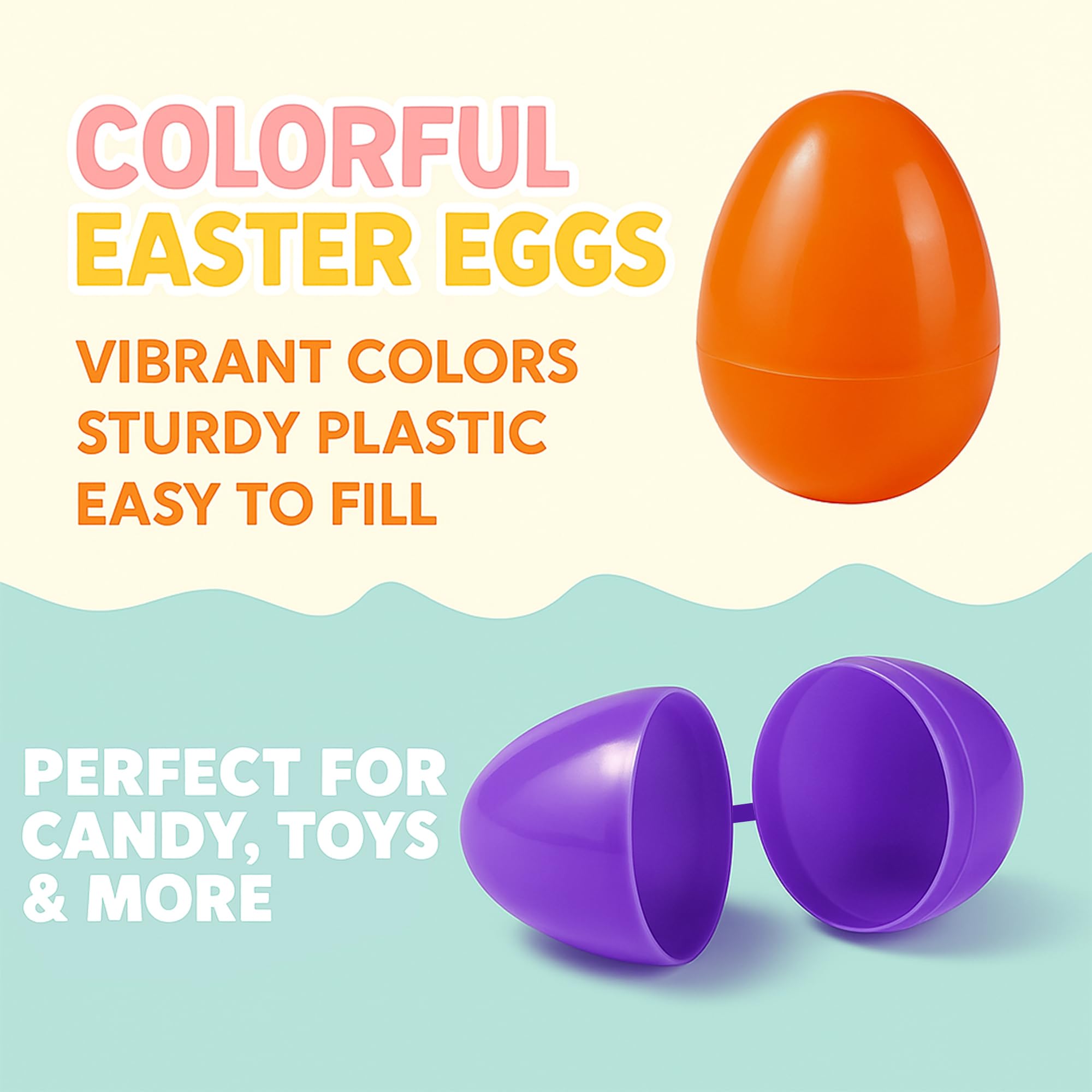 2.17 inch plastic hinged Easter eggs for hunts