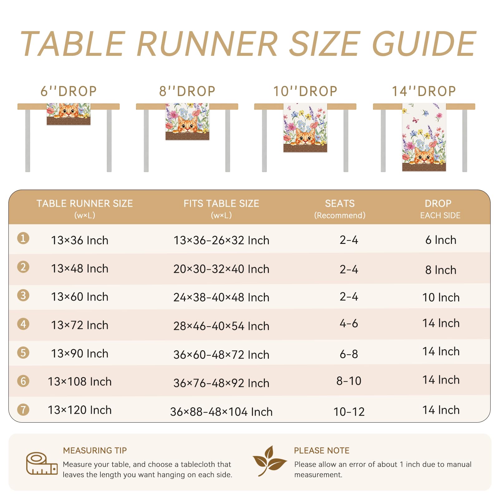 Giftable spring decor table runner for home gatherings