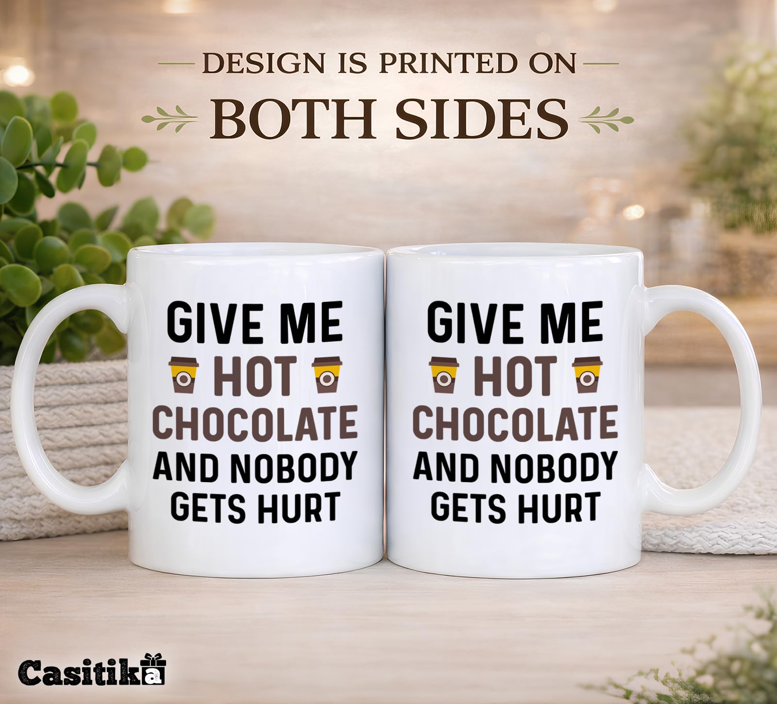 Cozy mug for hot cocoa and tea