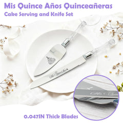 Mis Quince Años cake server and knife set 2pcs