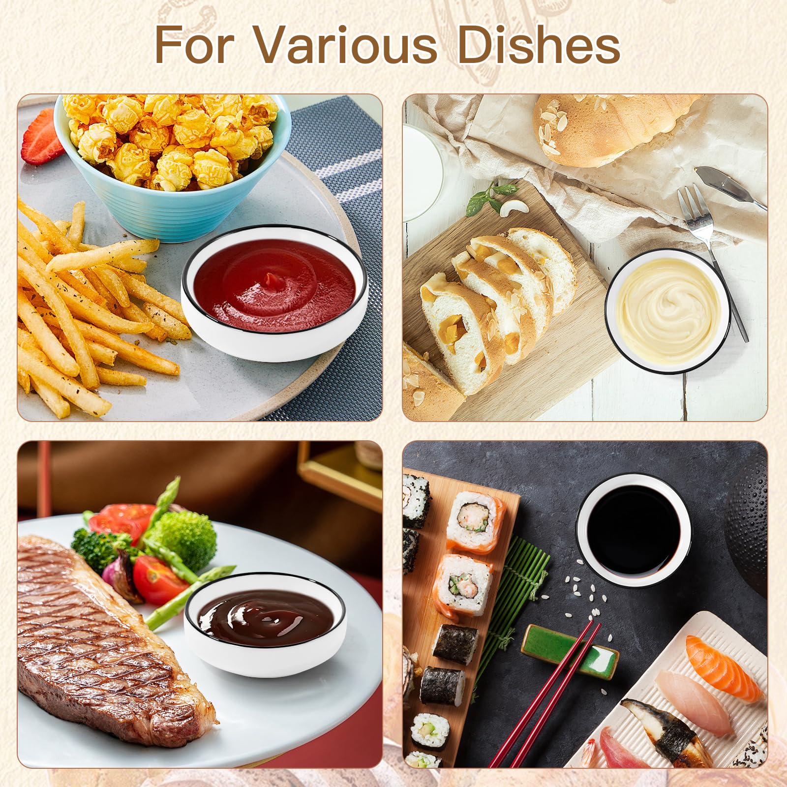 Dishwasher safe ceramic dipping bowls CQSYWQING