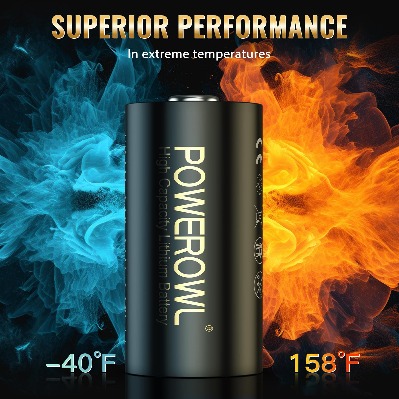 Powerowl CR123A 3V battery suitable for cameras and flashlights