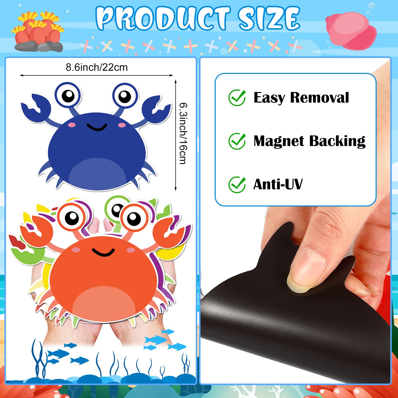 Soft magnetic crab magnets for door surfaces