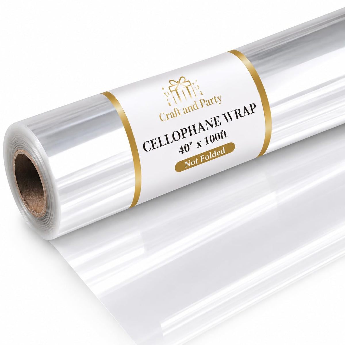 Craft and Party Super Clear Cellophane Wrap Roll 40in x 100ft packaging