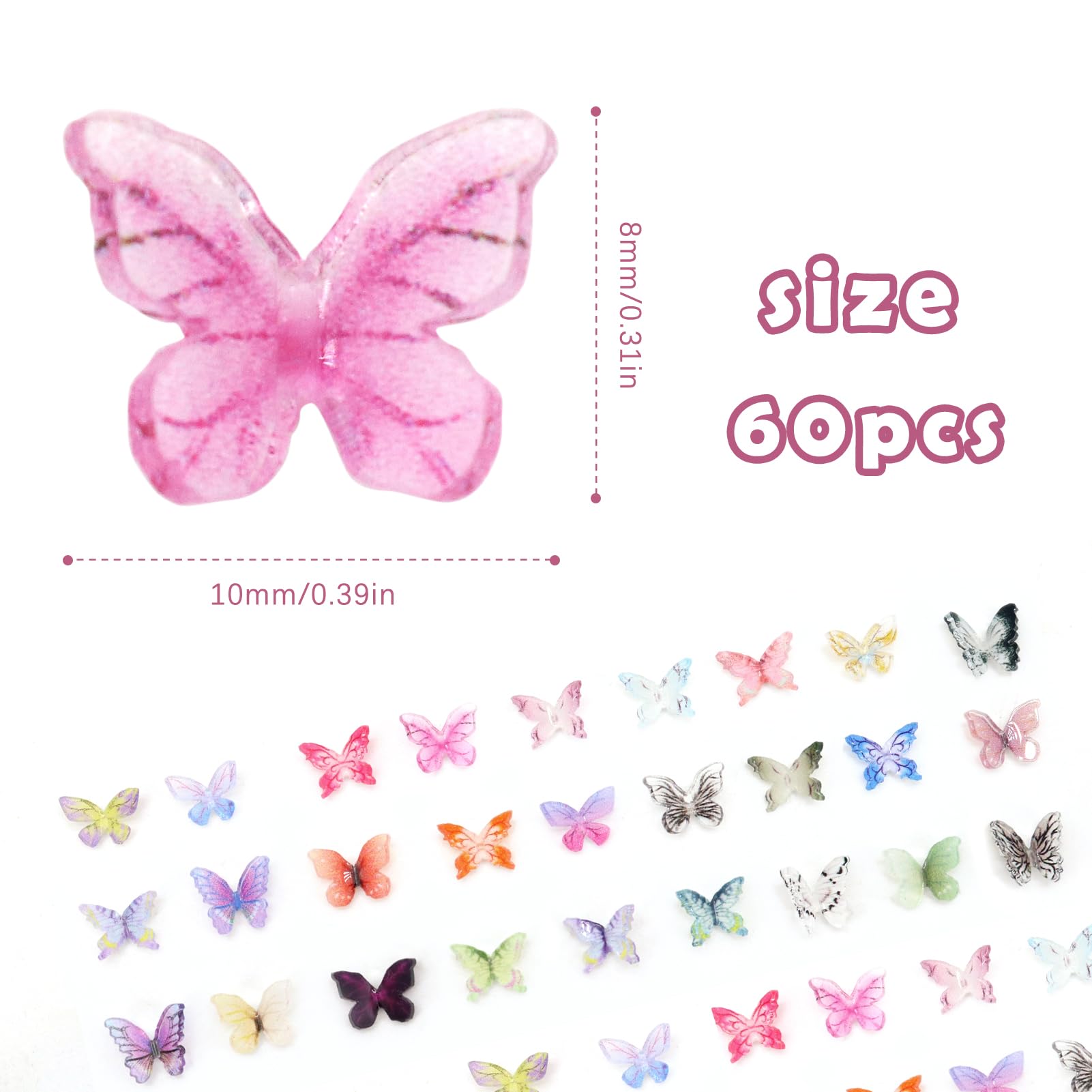 colorful resin butterflies for dollhouse miniatures