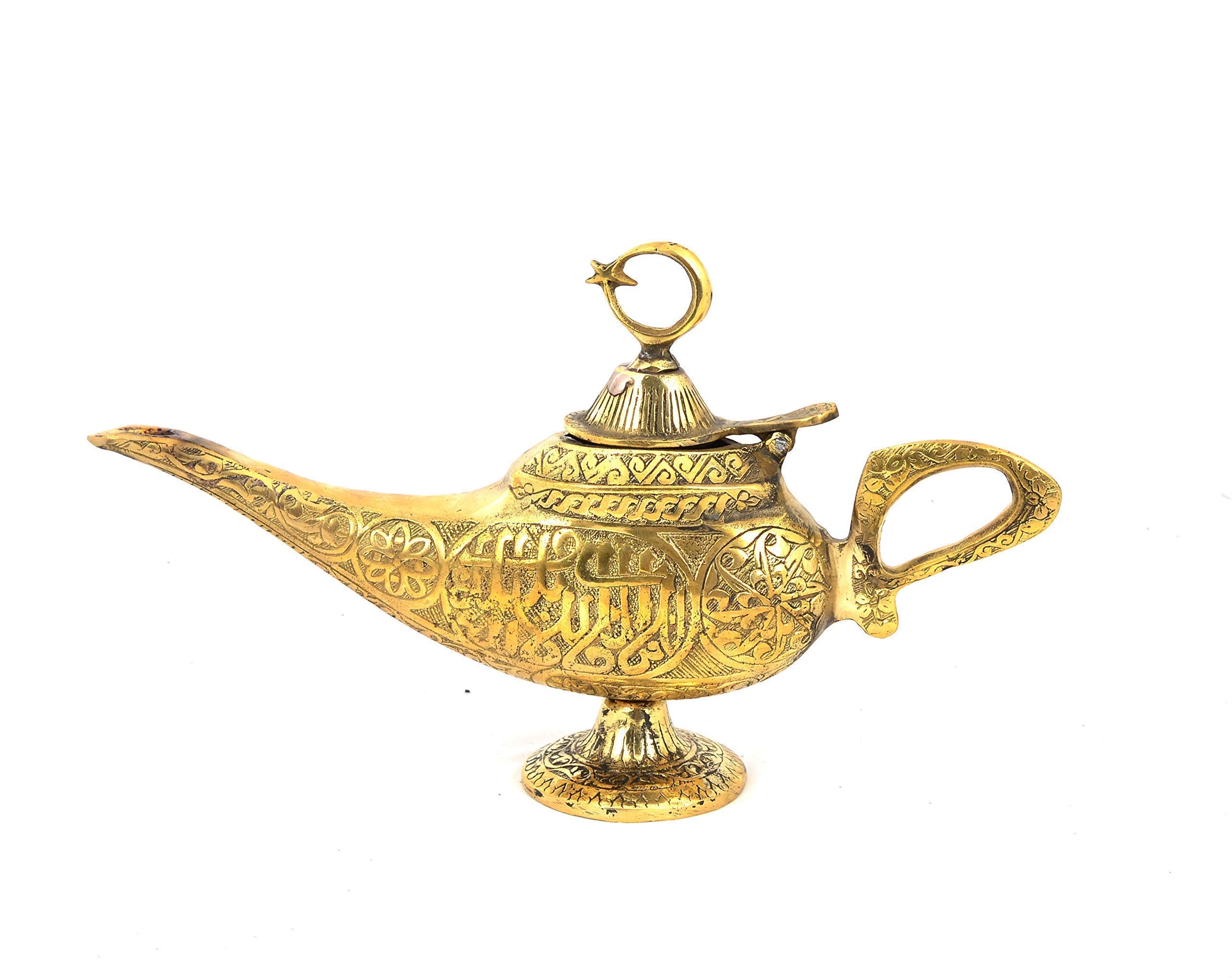 Handmade brass aladin genie lamp 12inch height
