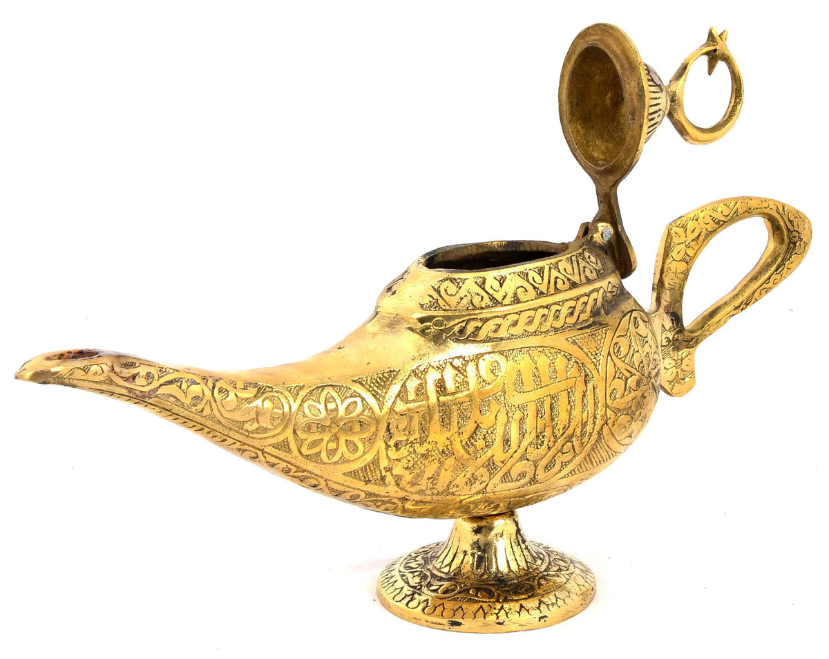 CraftTR brass aladin magic lamp front view 30cm tall