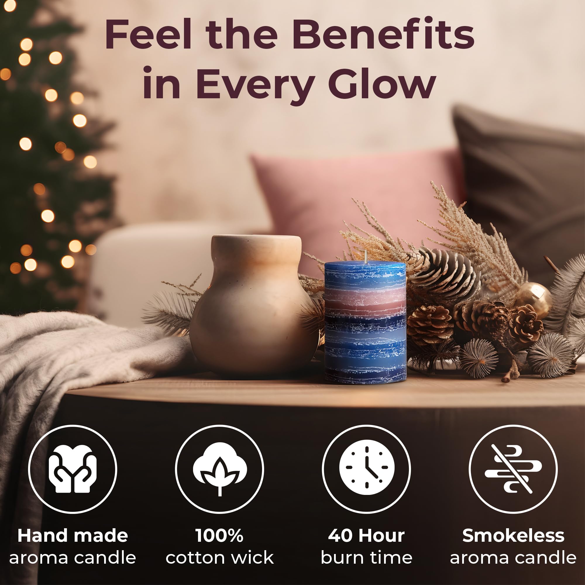 Pillar candle with 100% cotton wick by CraftyCrocodile