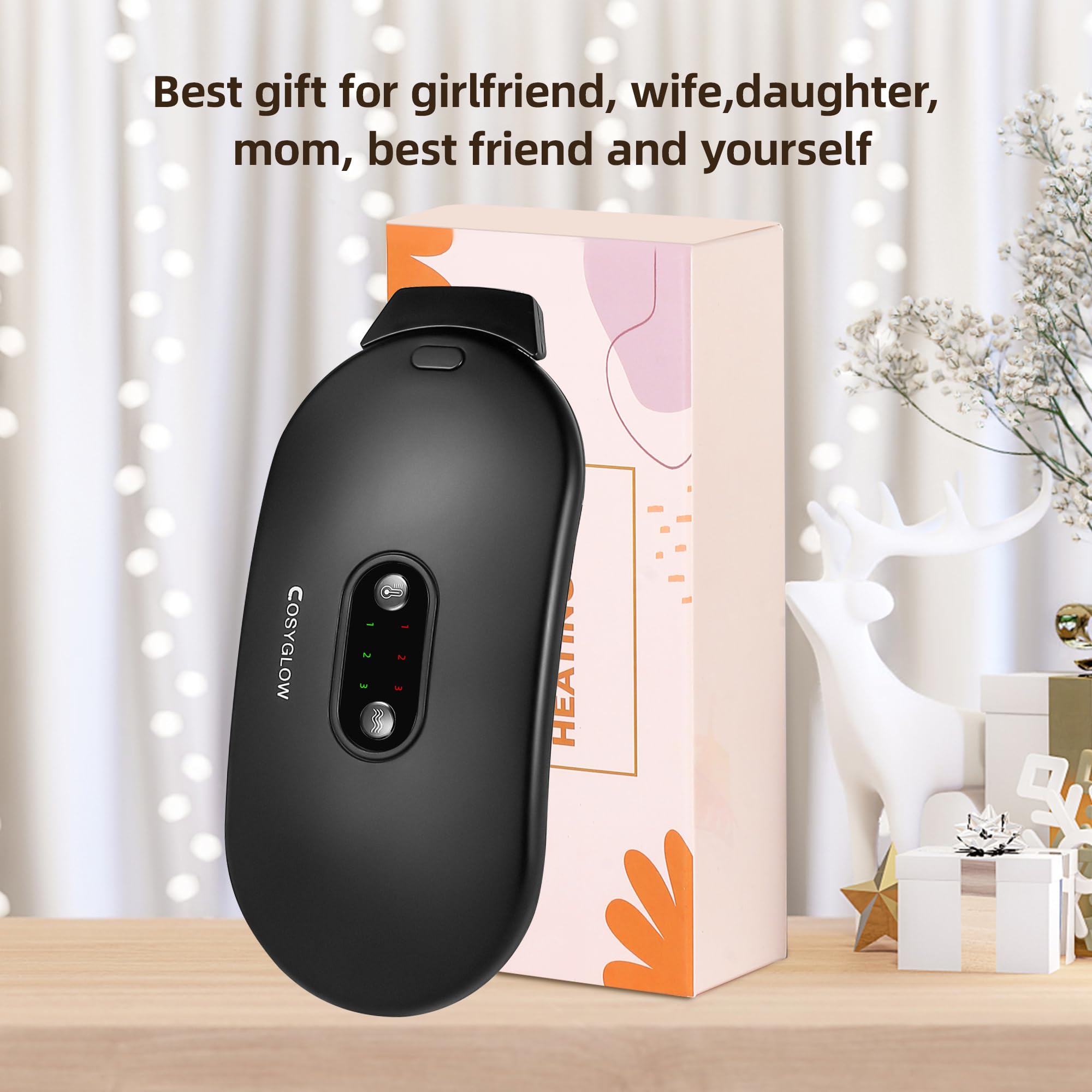 Type-C rechargeable cordless heating pad for home and travel