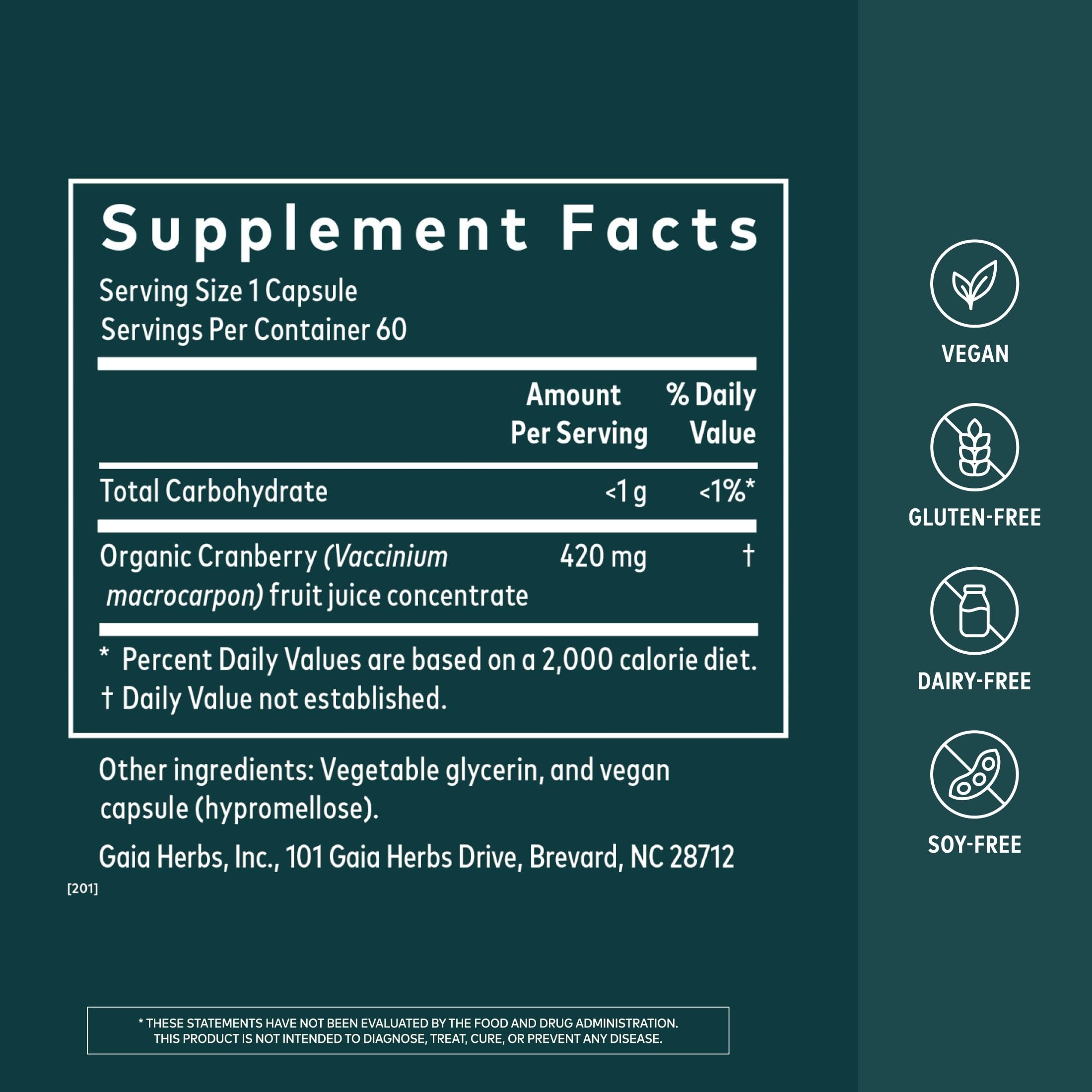 cranberry concentrate vegan capsules packaging