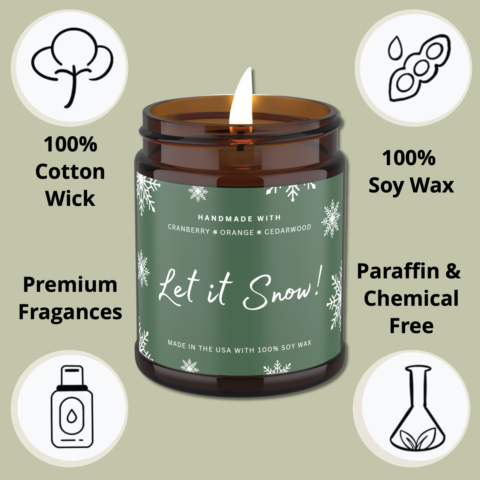 Cranberry orange cedar wood scented candle soy wax 9oz alt text