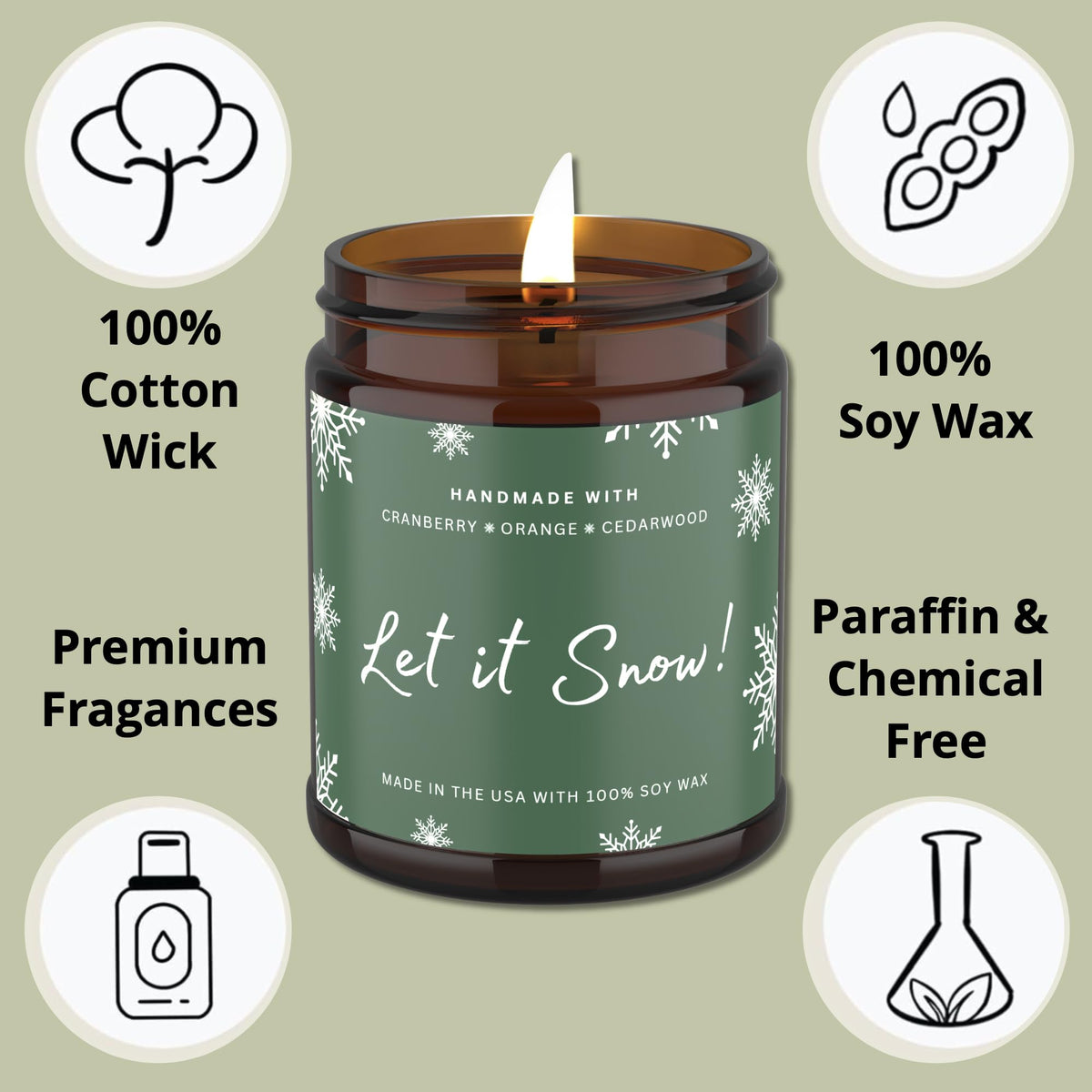 Cranberry orange cedar wood scented candle soy wax 9oz alt text