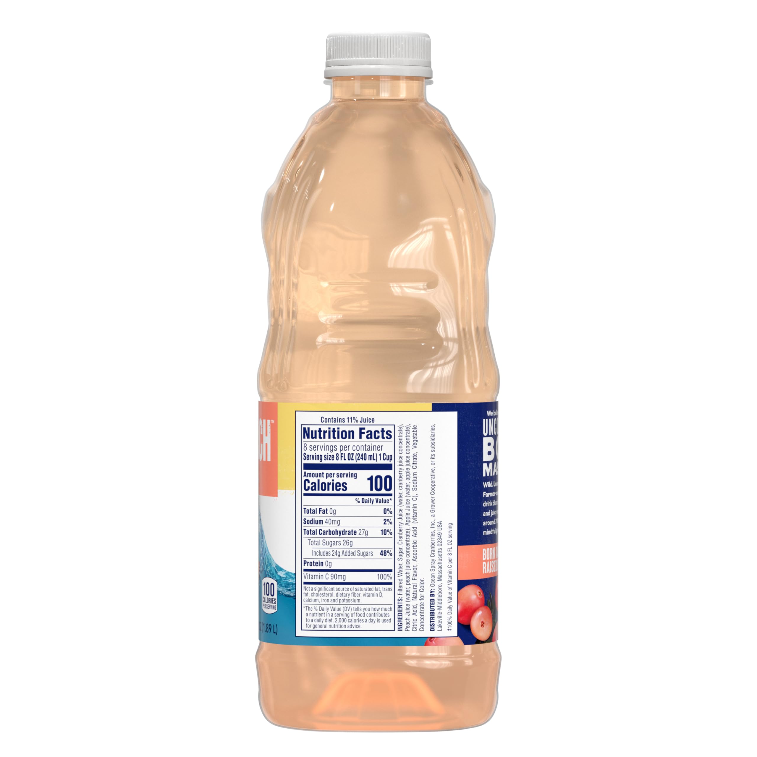 Cranberry peach juice drink packaging Ocean Spray
